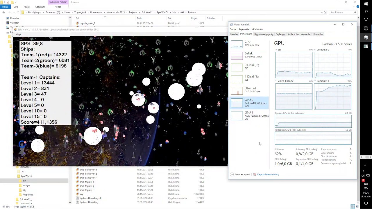 OpenCL Benchmark + Space RTS/RPG(pseudo d20 game system) - YouTube