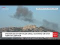 Smoke Rises After Israeli Airstrike On Kfar Tebnit In Southern Lebanon