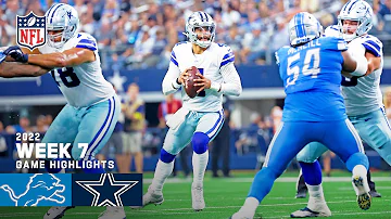 Detroit Lions vs. Dallas Cowboys | 2022 Week 7 Game Highlights