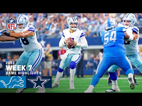 Detroit Lions vs. Dallas Cowboys | 2022 Week 7 Game Highlights