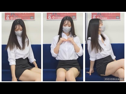 Nana on the Train : Office girl LOOKBOOK with upskirt on the subway ( Unrestricted Version )