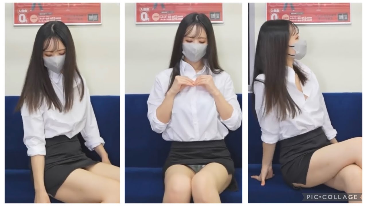 Nana on the Train : Office girl LOOKBOOK with upskirt on the subway ( Unrestricted Version )