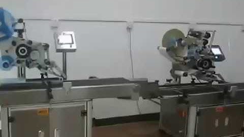 Automatic flat top and bottom labeling machine for boxes boards