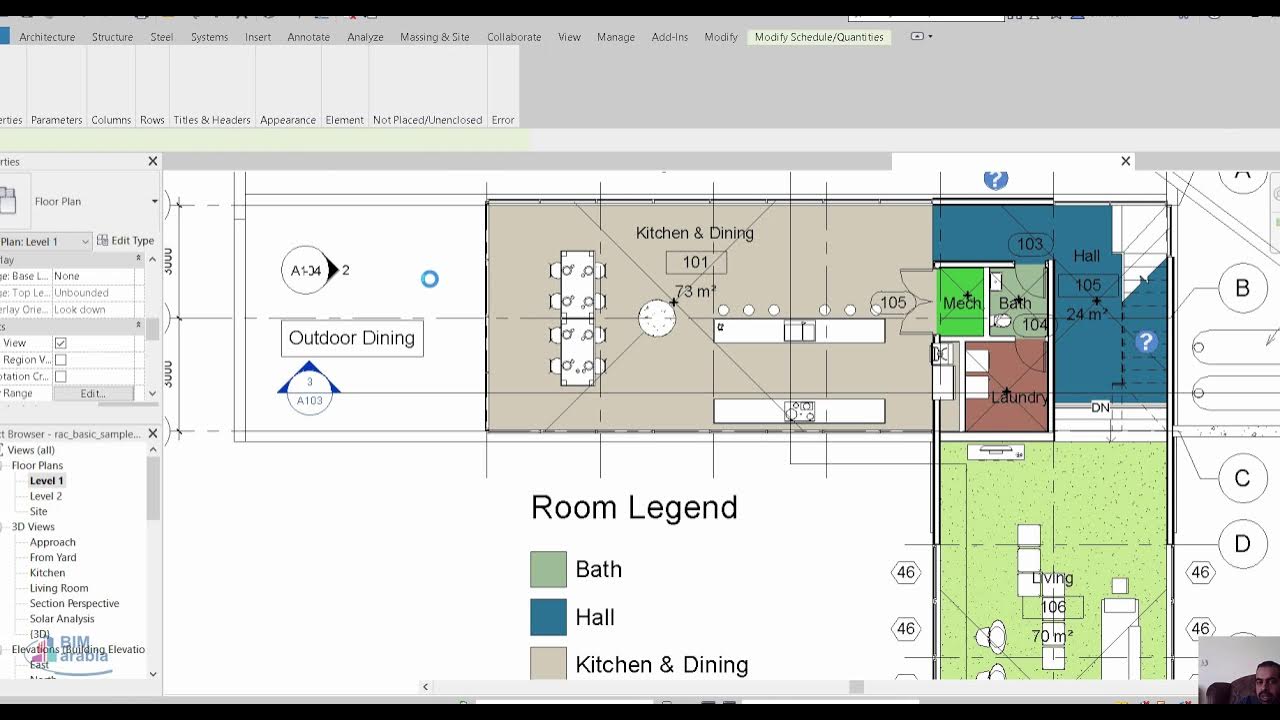 Revit Room schedule YouTube
