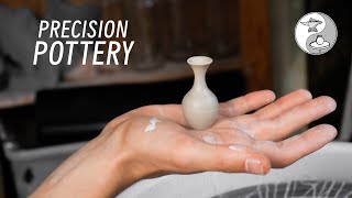 Making a tiny vase on the pottery wheel