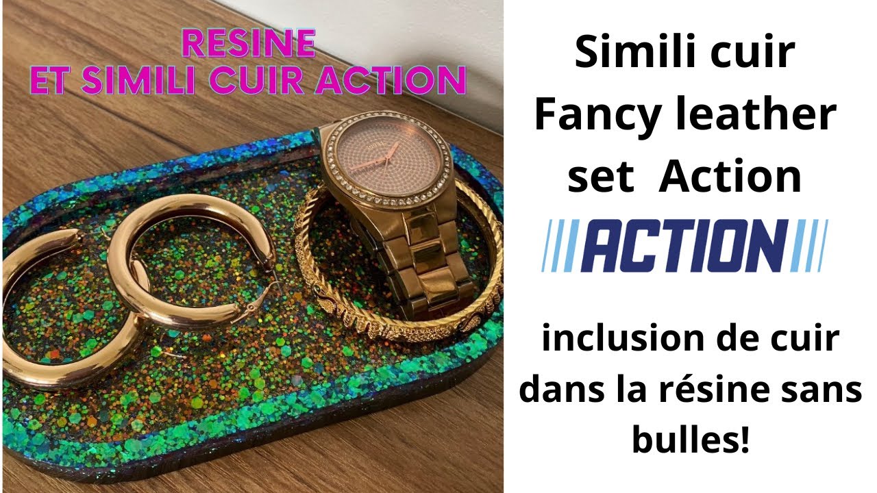 SIMILI CUIR ACTION DANS LA RESINE / FANCY LEATHER SET ACTION RESIN TRAY 