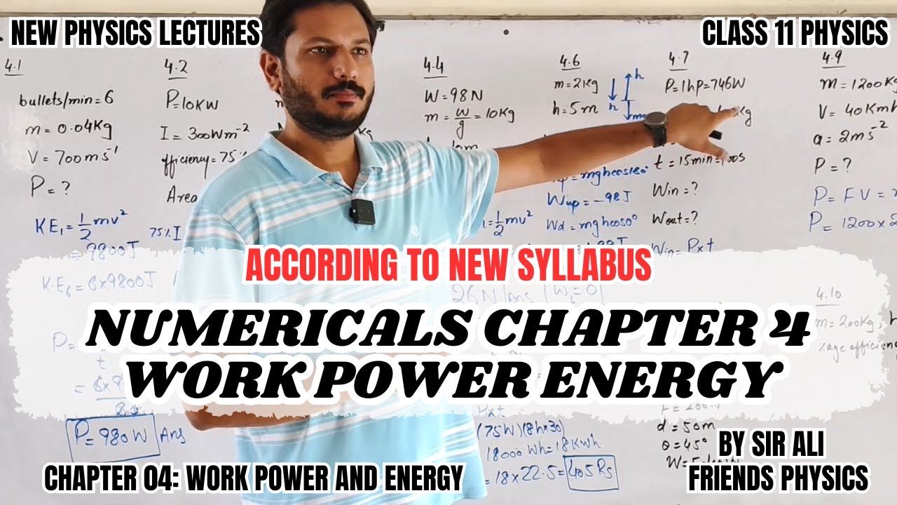 NUMERICALS CHAPTER 4 WORK AND ENERGY | ACCORDING TO NEW SYLLABUS ...