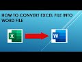 Convert Excel file into Word file