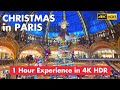 Paris france  christmas walk tour 4kr
