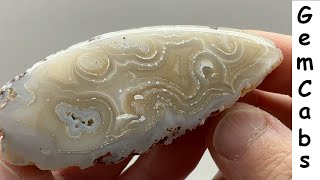 Teardrop Arizona Banded Agate Nodule Face Polished Specimen 02 15 25 #gemcabochons #lapidary #agate