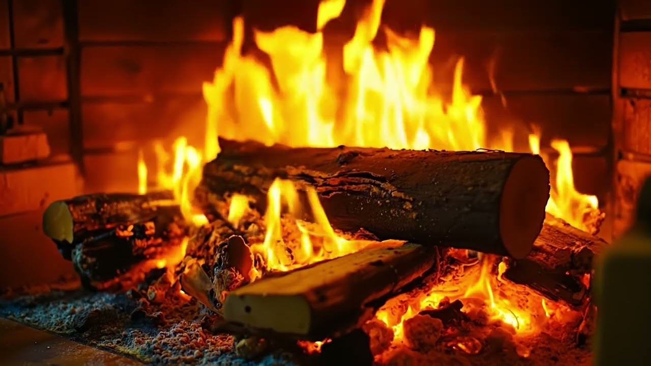 Classic Fireplace with Large Burning Logs | 3 hours of Comforting Crackle & Warmth