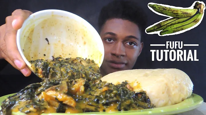 ASMR NIGERIAN PLAINTAIN FUFU TUTORIAL,BITTERLEAF SOUP,BEEF AND SHAKI MUKBANG(No talking)eating sound
