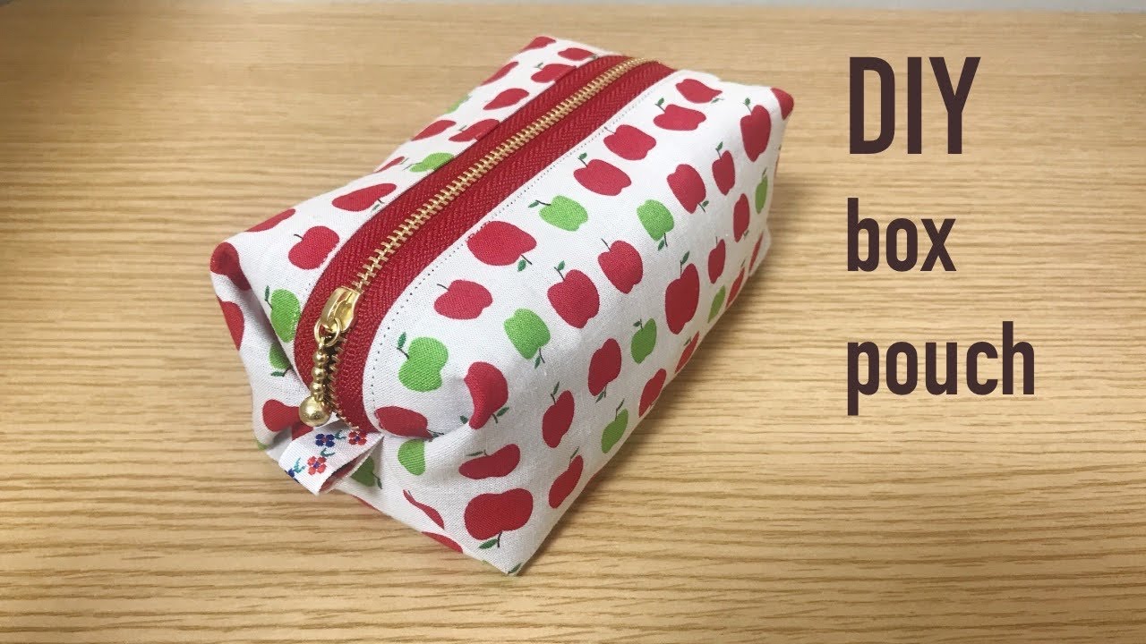 DIY How to sew a zipper box pouch キャラメル ボックス ポーチ