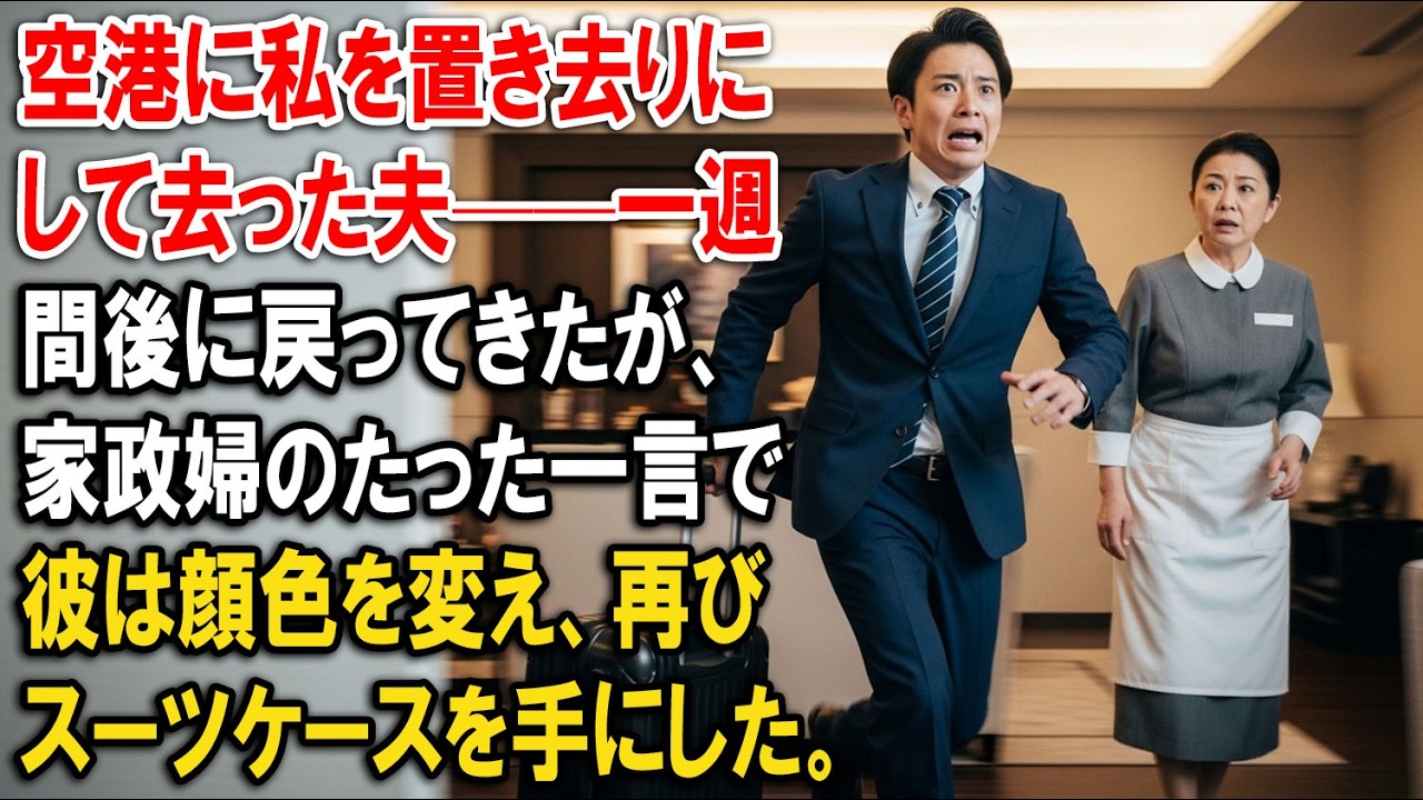 空港に私を置き去りにして去った夫——一週間後に戻ってきたが、家政婦のたった一言で彼は顔色を変え、再びスーツケースを手にした。