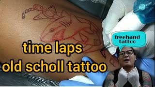 belajar membuat tato || old scholl tattoo