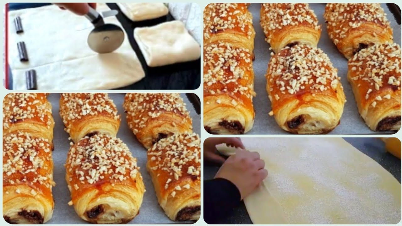 👌بتي بان بتوريق رهيب افضل من المخبزات الكبرى حضريه بدون عجين مورق/كرواصة