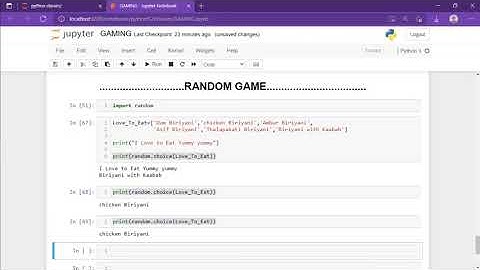Random Game in Jupyter notebook in python 2021  : )