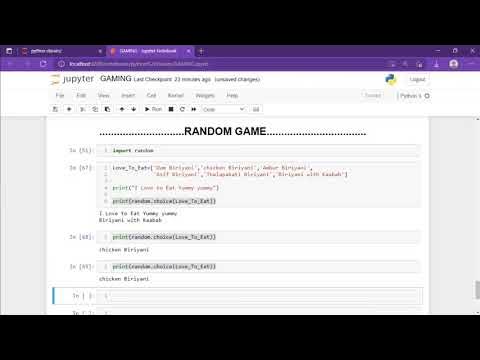 Random Game in Jupyter notebook in python 2021 : ) - YouTube