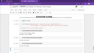 Random Game in Jupyter notebook in python 2021  : )