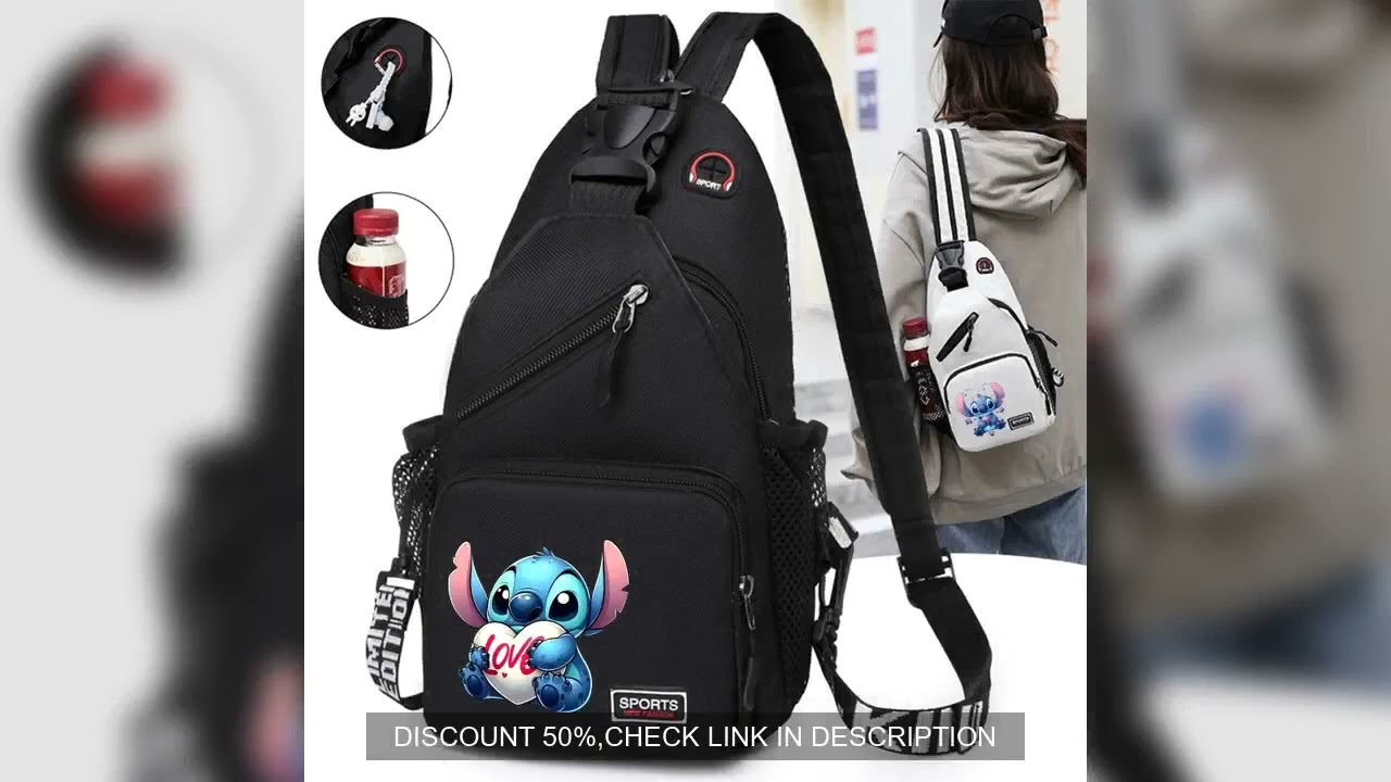 Lilo Stitch Chest Bag Sling Messenger Bags Crossbody Backpack Travel Sports Bagpack Men Shoulder Bag