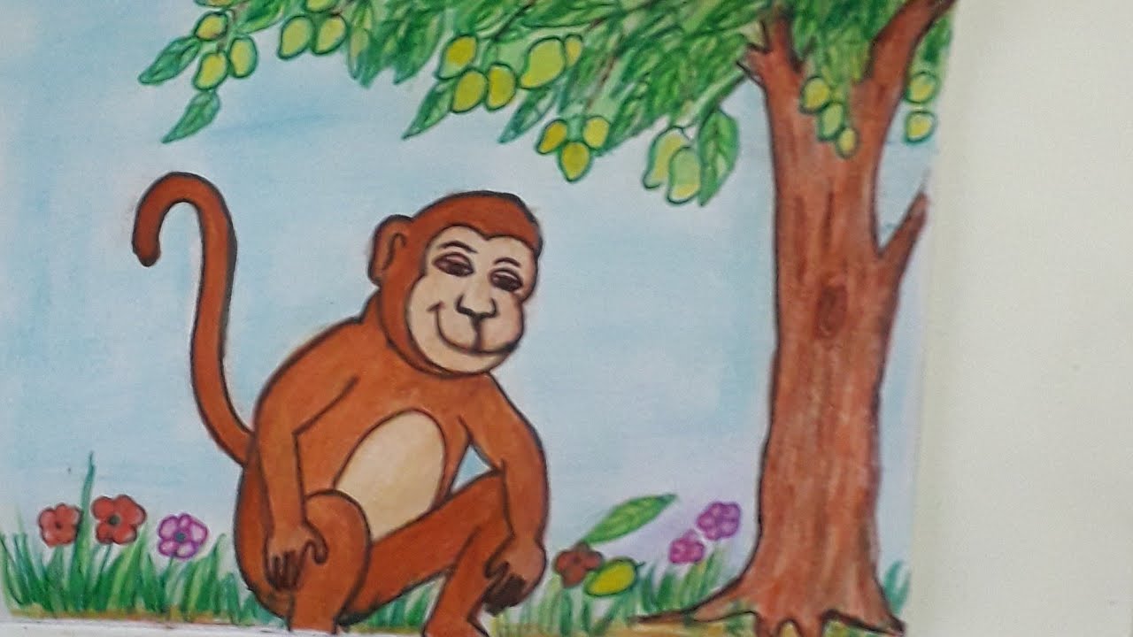 Рисунок про обезьянку 3 класс литературное чтение. Обезьяна рисунок. Нарисовать обезьяну. Обезьяна рисование для детей. Нарисовать мартышку.
