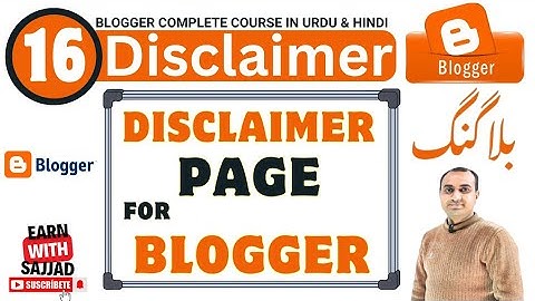 How to create Disclaimer Page in blogger