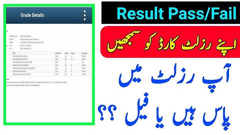 AIOU RE / ARE / Fail | RW Means in Allama Iqbal Open University || Result Card Information || AIOU