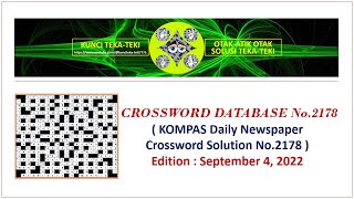 KOMPAS Crossword Database No.2178 Edition_September_4_2022.