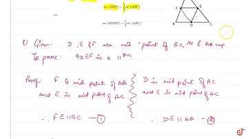 D, E and F are respectively the mid-points of the sides BC, CA and AB of a`DeltaA B C` . Show th...