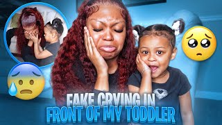 Fake Crying In Front Of My Toddler To Get Her Reaction  || Dasia Temia