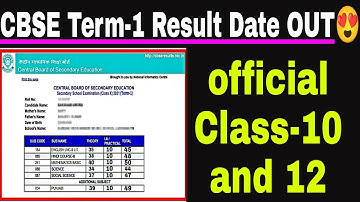 CBSE Good News😍 Term-1 Result official Result Date OUT - Class-10 & 12