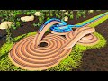 Amazing Big Spiral Train Track & 2 Mini Pyramids🚦3 Spiral U-Turn Train Track