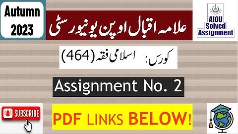 AIOU Code 464 Solved Assignment No.2 Autumn 2023 | Subject: Islamic Fiqh || Level: Bachelor BA/B.Com