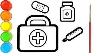 Menggambar Dan Mewarnai Kotak P3K Untuk Anak-Anak Ara Plays Art