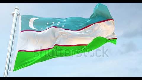 Uzbekistan Flag Waving loop 4K