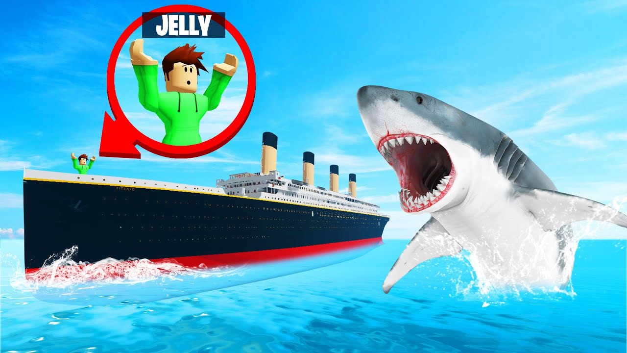Megalodon Shark Vs Cruise Ship Roblox Sharkbite Youtube - jelly roblox shark attack