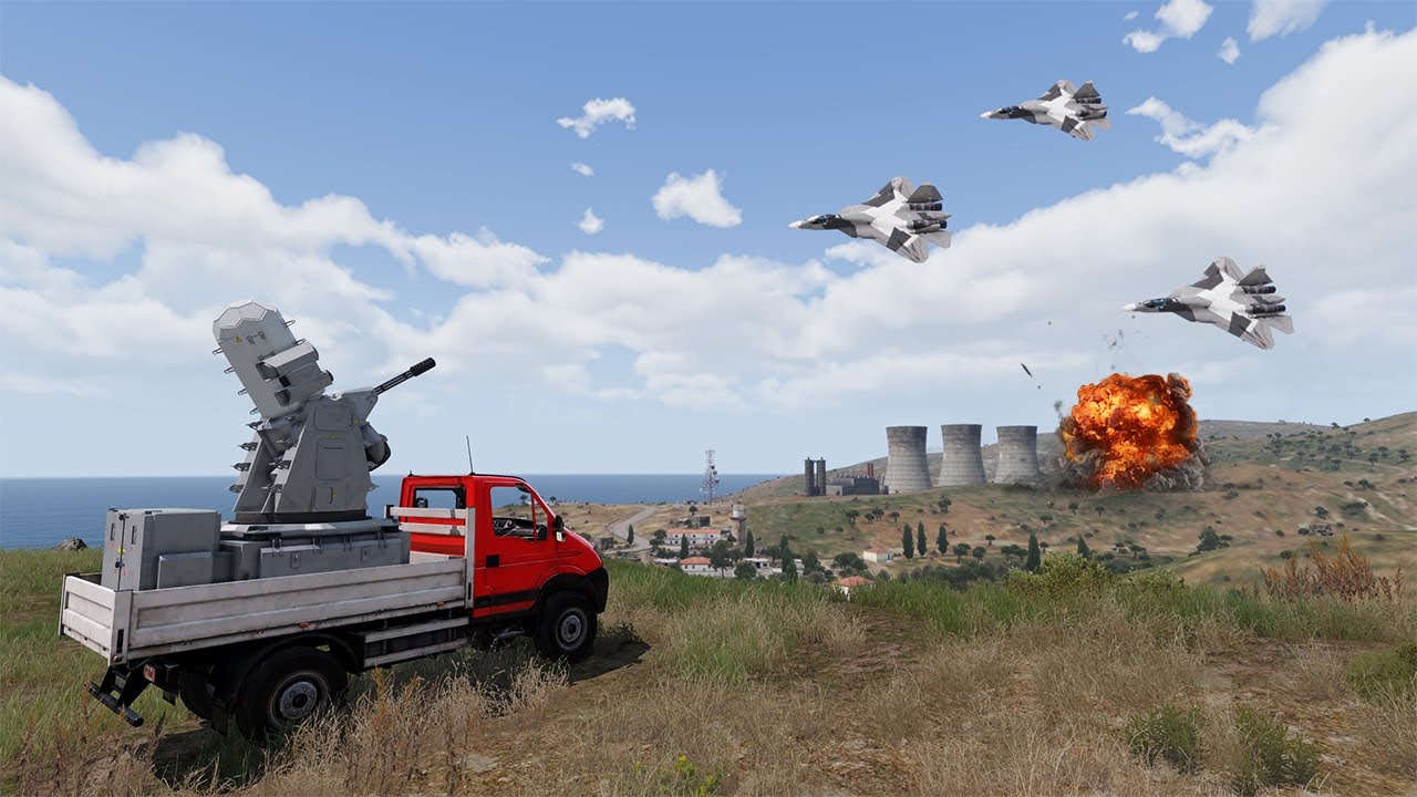 Russian Air Force vs Ukrainian Anti-aircraft C-RAM | Arma 3