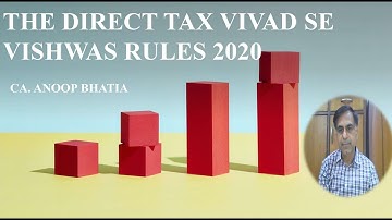 The Direct Tax Vivad Se Vishwas Rules 2020