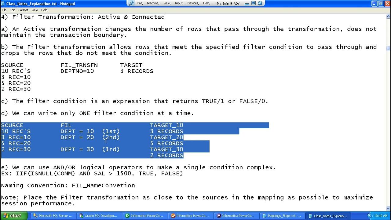 6 - Filter Transformation in Informatica Power Center - YouTube