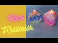 Como hacer velas multicolor / velas artesanales coloridas / velas hechas a mano