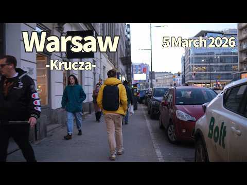 Winter Walk Warsaw Krucza Poland - 5 March 2026 | Walking Tour