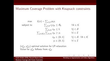 WAOA.2.2 Maximum Coverage with Cluster Constraints: An LP-Based Approximation Technique