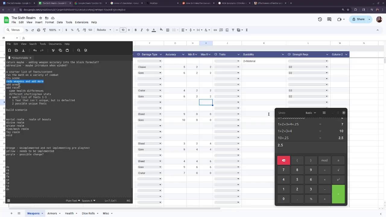 Writing Weapons and Combat Rules for a TTRPG - The Sixth Realm