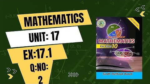 Unit 17  Ex 17.1 Q:2| 10th Class Mathematics Sindhi Medium | Sindh Textbook Board | Sets & Functions