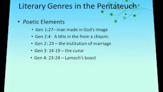 Detailed Biblical literature Lecture 03 The Pentateuch Literary Genres Information