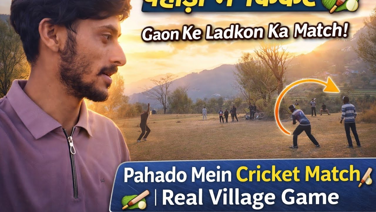 “Pahado Mein Cricket Match 🏏 | Real Village Game”