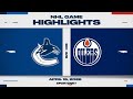 NHL Highlights | Canucks vs. Oilers - April 16, 2026