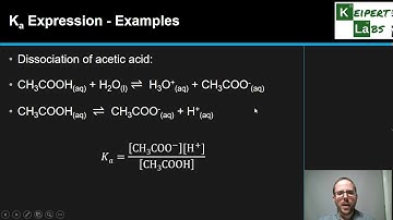 The Acid Dissociation Constant (Ka)