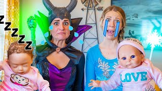 Elsa and Maleficent Babysit Kate &amp; Lilly Baby Alive Dolls