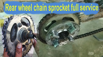 how to rear wheel chain sprocket full service splendor+ | BikeDissection | DeepakKumar
